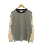 B&Y ユナイテッドアローズ BEAUTY&YOUTH ビューティー&ユース ニット セーター L グレー ベージュ 長袖 アルパカ混 ラウンドネック カラーブロック /LP
