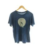 ブルーブルー BLUE BLUE Tシャツ M 紺 半袖 サメプリント柄 ラウンドネック /JP