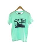 ブルーブルー BLUE BLUE Tシャツ S 水色 半袖 グラフィックプリント クルーネック /JP