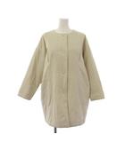 エヴァムエヴァ evam eva padding short coat ノーカラーコート ロング 中綿 1 アイボリー E213T165 /BM