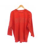 ヒューゴボス HUGO BOSS Tシャツ XL 赤 七分袖 8055プリント ラウンドネック /JP