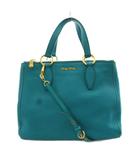 ミュウミュウ miumiu ヴィッテロカリブ VITELLO CARIBU トートバッグ ハンドバッグ ショルダーバッグ 2way レザー 青 ブルー /AN6 ■OH