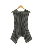 オムプリッセイッセイミヤケ HOMME PLISSE ISSEY MIYAKE プリーツ ベスト プルオーバー ストライプ柄 黒 ブラック 白 ホワイト HP26-FE331 /KU