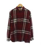 バーバリー BURBERRY シャツ 長袖 ボタンダウン チェック柄 L 赤 /BM