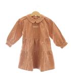 ベビーピンクハウス BABY PINK HOUSE ワンピース 子ども服 女の子 M ピンク ミニ丈 コーデュロイ 長袖 丸襟 小花柄刺繍 /LP