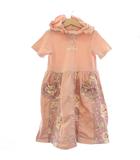ベビーピンクハウス BABY PINK HOUSE ワンピース L ピンク 半袖 花柄 フード付き 柄切り替え P0506UAL38C /TK