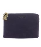 マークジェイコブス MARC JACOBS クラッチバッグ フラットポーチ 紫 パープル ベロア ロゴ /GG