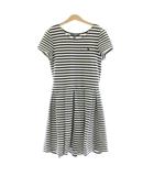 ポロ ラルフローレン POLO RALPH LAUREN ワンピース フレア ひざ丈 半袖 ボーダー柄 女の子 XL 16 紺 ネイビー 白 ホワイト 0200011684 /KU
