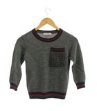 ファミリア Familiar 21AW 子ども服(男の子用) セーター 120 グレー 長袖 ラウンドネック 幾何学柄ポケット /JP