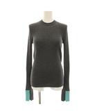 チノ CINOH クルーネックタイトニット CREW NECK TIGHT KNIT セーター 長袖 リブ編み バイカラー 38 グレー ミントグリーン 25WKN003 /YT