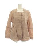 マルニ MARNI ノーカラージャケット ナイロン 総柄 38 ピンク /☆G