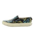 グッチ GUCCI シェリーライン スリッポン シューズ 総柄 レザー 36 黒 ブラック 408510 /AN46