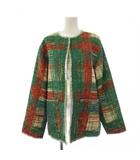 アメリヴィンテージ Ameri VINTAGE 24SS レディーライクプリントツイードジャケット S 緑 茶 01410640490 /BM