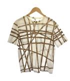エルメス HERMES Tシャツ カットソー 半袖 クルーネック 総柄 M 白 ブラウン /BM