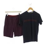 エンポリオアルマーニ EMPORIO ARMANI ルームウェア セットアップ 上下 Tシャツ カットソー 半袖 ショートパンツ 柄 S 紺 赤 /BM