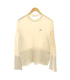 オフホワイト OFF WHITE ニット セーター 36 白 ホワイト クルーネック ロゴ刺繍 長袖 OWHE063F21KNI001 /YM