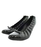 シャネル CHANEL ココマーク パンプス ラウンドトゥ リボン ヒール 36.5 黒 ブラック /AN57