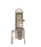 グッチ GUCCI 腕時計 バングルウォッチ クォーツ アナログ 2針 ステンレススチール シルバーカラー 白 ホワイト 1500L /YT25 ■OH