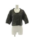 ヴィヴィアンタム VIVIENNE TAM ノーカラー 半袖 ジャケット 上着 0 グレー 黒 ブラック ノーカラー 半袖 パフスリーブ /DU