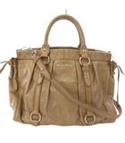ミュウミュウ miumiu VITELLO LUX ハンドバッグ ショルダーバッグ 2WAY レザー ベージュ /TK 35 ■OH ●D