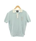 ヒューゴボス HUGO BOSS SHOHEI OHTANI コットンニット ポロシャツ 半袖 ストライプ S 水色 ライトブルー 50531161 /YM