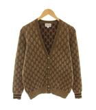  ジャックバニー Jack Bunny!! ゴルフウェア カーディガン Vネック 長袖 モノグラム柄 1 茶 ブラウン 263-0272012 /YT