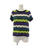 エムミッソーニ M MISSONI ニット カットソー 半袖 クルーネック ウェーブ柄 42 マルチカラー KHMILM0080 /BM