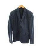 プラダ PRADA テーラードジャケット シングル ウール シルク混 絹 46R 紺 ネイビー /AN58