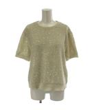 ザラ ZARA ニット カットソー EUR S アイボリー スパンコール 半袖 ラウンドネック /GG