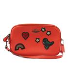 コーチ COACH ショルダーバッグ アップリケ 恐竜 レザー 赤 レッド 57866 /AN49