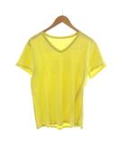 Tシャツ カットソー 半袖 Vネック ロゴ M 黄 イエロー /AN66