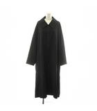 ザ リラクス THE RERACS 22SS ステンカラーコート スプリングコート ロング ウール オーバーサイズ F 黒 ブラック 22SS-RECT-319L-J /KU