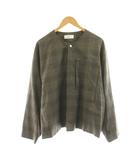 ウェルダー WELLDER ノーカラーチェックブルゾン ジャケット チェック柄 ジップアップ ウール 3 茶 ブラウン WM20AJK09 /KU