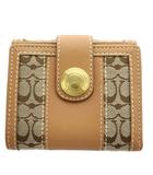 コーチ COACH シグネチャー 財布 三つ折り 小銭入れ レザー キャンバス ベージュ /AN19