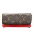 ルイヴィトン LOUIS VUITTON エテュイ リュネット ウディ モノグラム メガネケース 茶 ブラウン 赤 レッド GI0372 /AN11 ■OH
