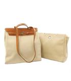 エルメス HERMES エールバッグ アドPM リュックサック デイバッグ ショルダーバッグ キャンバス レザー □F刻印 ベージュ 茶 ブラウン /AN37 ■OH