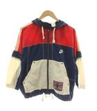 ナイキ NIKE ジップアップパーカー 子ども服(男女兼用) 10/12 白 ホワイト 紺 ネイビー 赤 レッド フード付き 長袖 ロゴ刺繍 /DU34