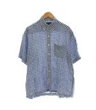 ブルックスブラザーズ BROOKS BROTHERS ワイシャツ M 青 ブルー チェック柄 ボタンダウン 半袖 /LP11