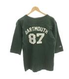 チャンピオン CHAMPION DARTMOUTH Tシャツ カットソー 七分袖 ロゴプリント S 緑 グリーン /HN58