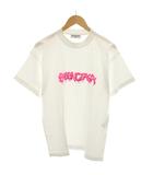 バレンシアガ BALENCIAGA 2021年製 Tシャツ カットソー クルーネック 半袖 スライムグラフィックロゴ プリント S 白 ホワイト ピンク 612965 /YT6