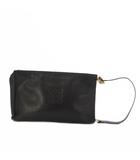 ロエベ LOEWE アナグラム セカンドバッグ ポーチ レザー 黒 ブラック /TK 18 ■OH