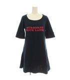 バーバリーブルーレーベル BURBERRY BLUE LABEL 半袖 ワンピース ミニ ロゴ 38 ネイビー 紺 E1J47-376-29 /☆G27