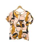 マークジェイコブス MARC JACOBS Tシャツ カットソー 総柄 S/P ピンクベージュ 黒 白 ブラウン 半袖 ラウンドネック /YM21