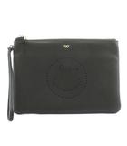 アニヤハインドマーチ ANYA HINDMARCH スマイリー クラッチバッグ セカンドバッグ レザー 黒 ブラック /KU 7
