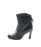 ディオール Dior ショートブーツ ヒール レザー 37 黒 ブラック /AN29