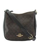 コーチ COACH シグネチャー エリー ファイルバッグ ショルダーバッグ PVC レザー 茶 ブラウン 黒 ブラック C1649 /AN17