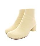 エムエムシックス メゾンマルジェラ MM6 Maison Margiela マルタンマルジェラ アナトミックアンクルブーツ ANATOMIC ANKLE BOOTS ショートブーツ スクエアトゥ チャンキーヒール レザー ビブラムソール 36 白 ホワイト S59WU0173 /YT10