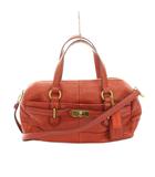 コーチ COACH チェルシーレザーリースサッチェル ハンドバッグ ショルダーバッグ 2way ロゴチャーム 赤 レッド ゴールドカラー 17803 /YT