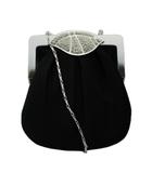 スワロフスキー SWAROVSKI ショルダーバッグ ポシェット がま口 チェーン 黒 ブラック /AN27