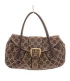 セリーヌ CELINE パリ マカダム ハンドバッグ トートバッグ キャンバス レザー 赤茶 レッドブラウン /YT25 ■OH